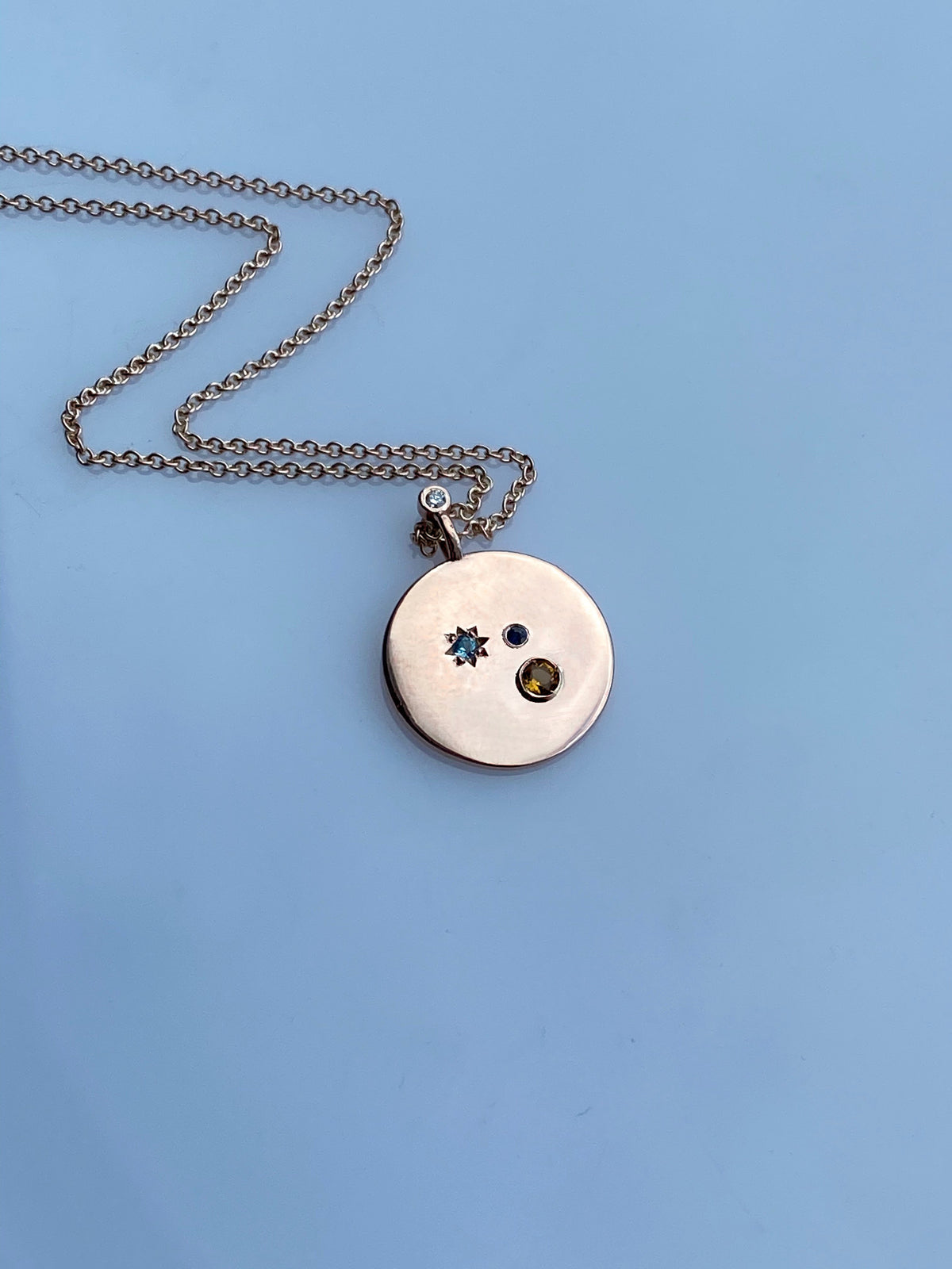 STEVIE PENDANT- Silver — Sterling Silver, Sapphire