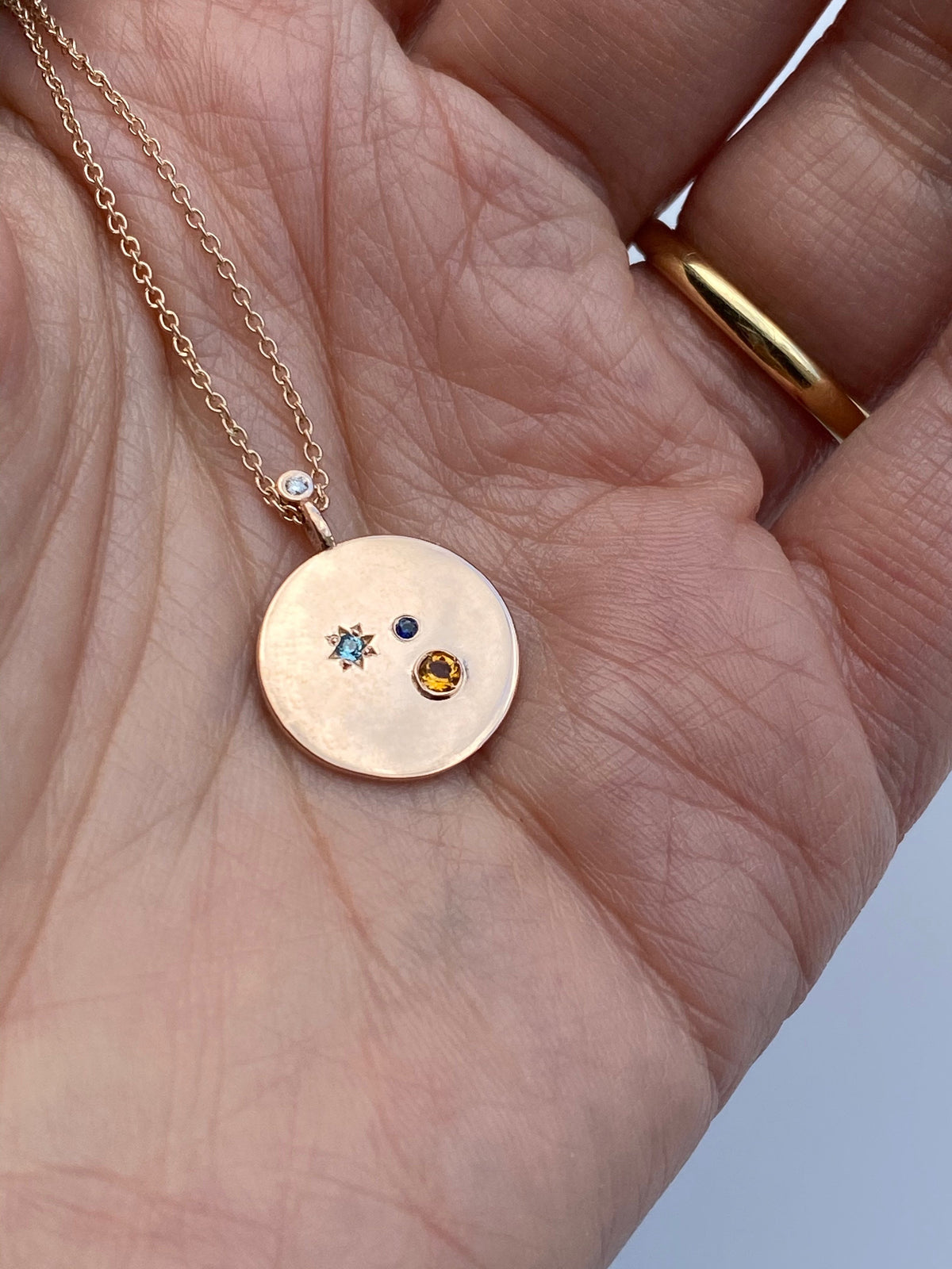 STEVIE PENDANT- Yellow & White Gold — Rose Gold / White Gold / Yellow Gold, Diamond