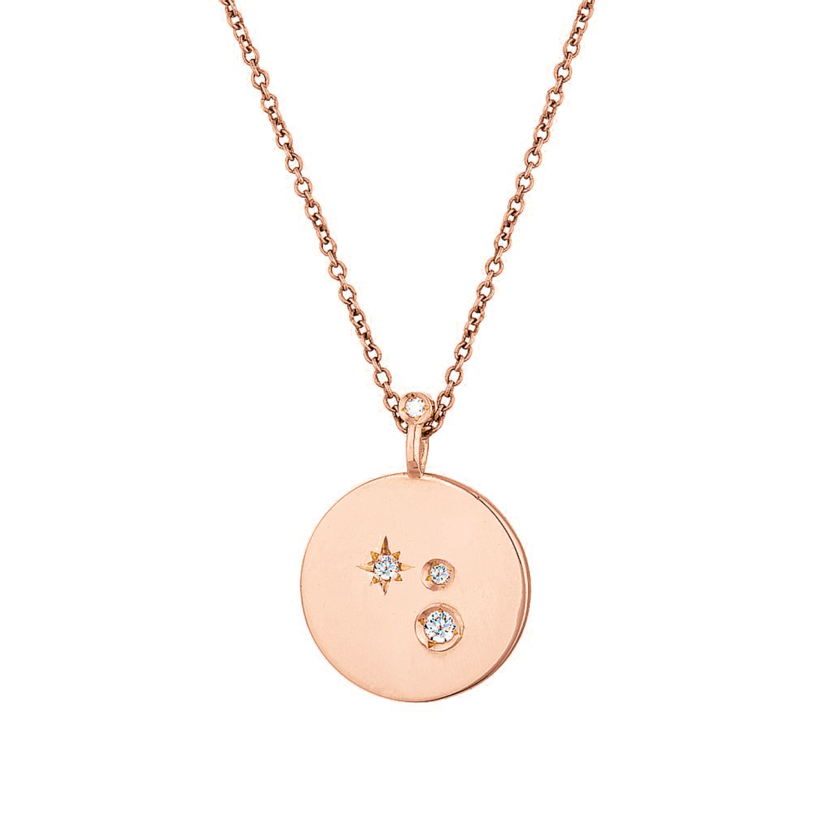 STEVIE PENDANT- Yellow & White Gold — Rose Gold / White Gold / Yellow Gold, Diamond