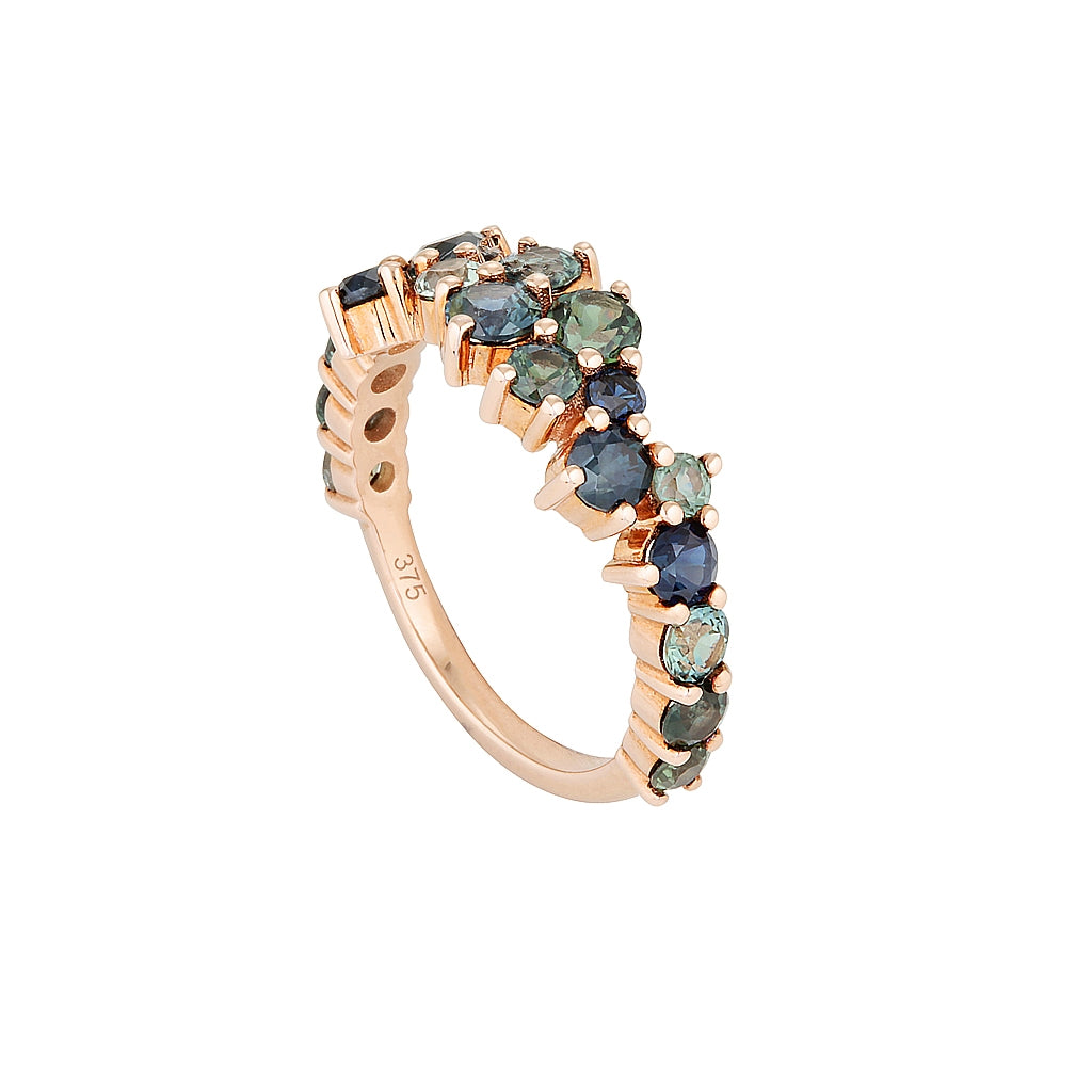 CONSTELLATION RING- SAPPHIRE — Rose Gold / White Gold, Diamond / Sapphire