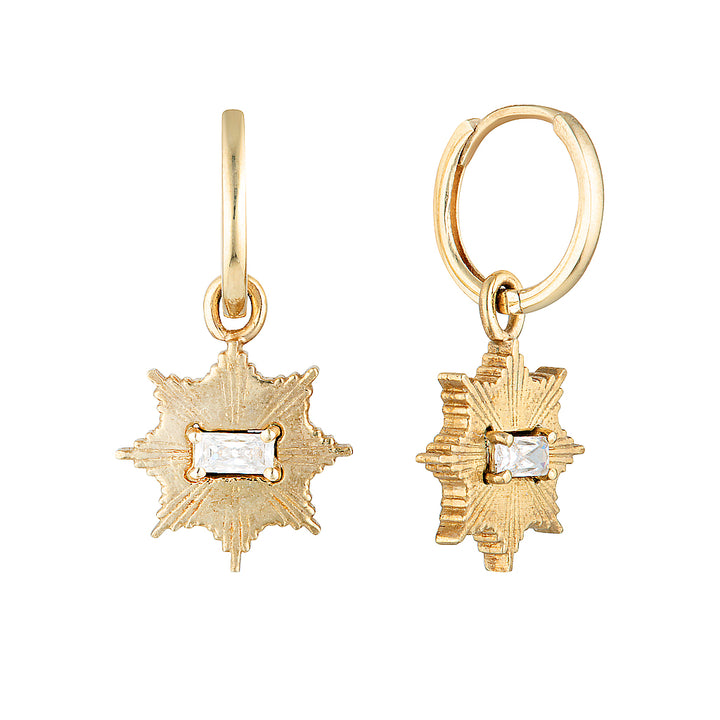 STARDUST HUGGIES — White Gold / Yellow Gold / Gold Plated / Sterling Silver, Diamond / Sapphire