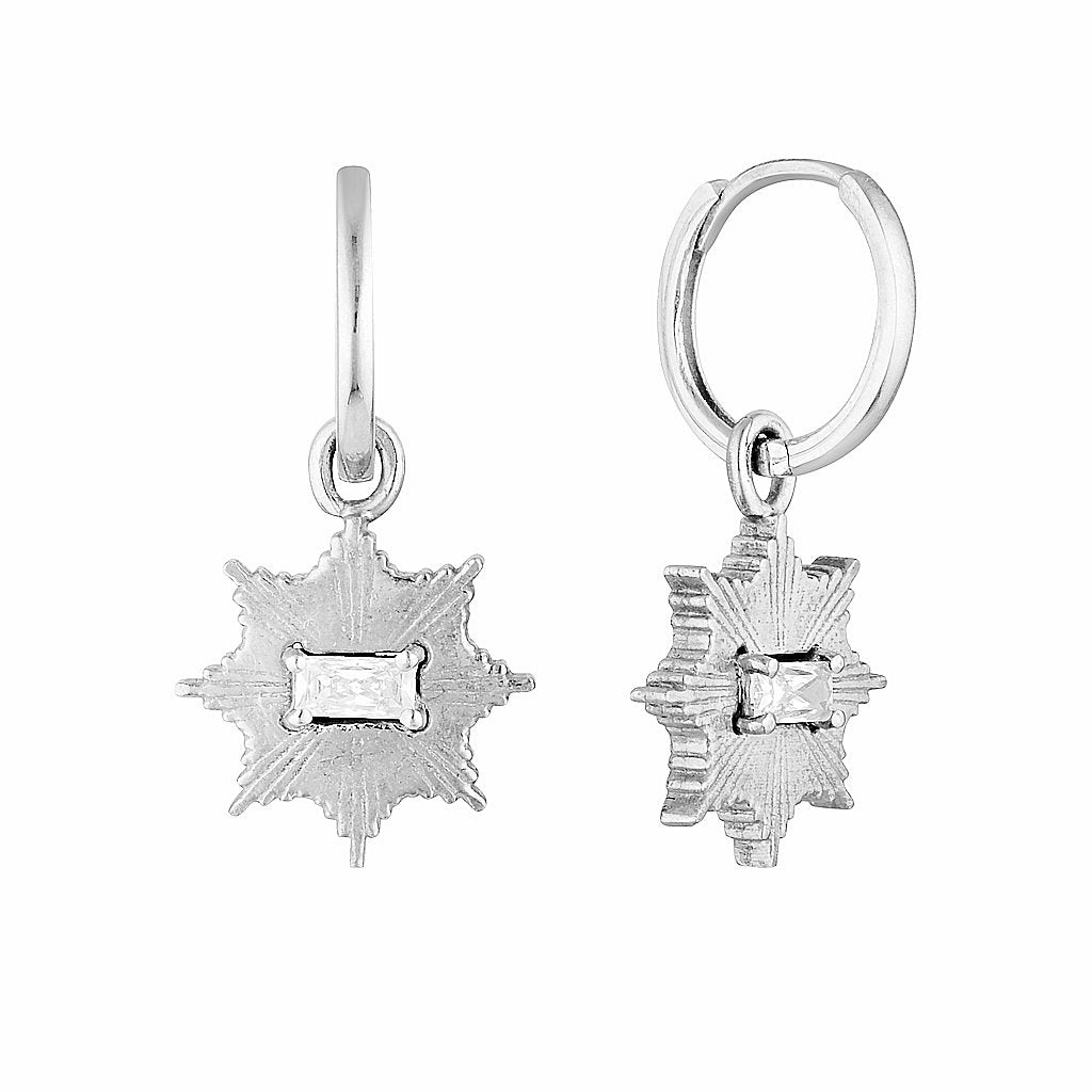 STARDUST HUGGIES- Silver — Sterling Silver, Sapphire