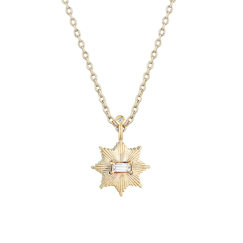 STARDUST PENDANT - Yellow & White Gold — White Gold / Yellow Gold / Gold Plated, Diamond / Sapphire