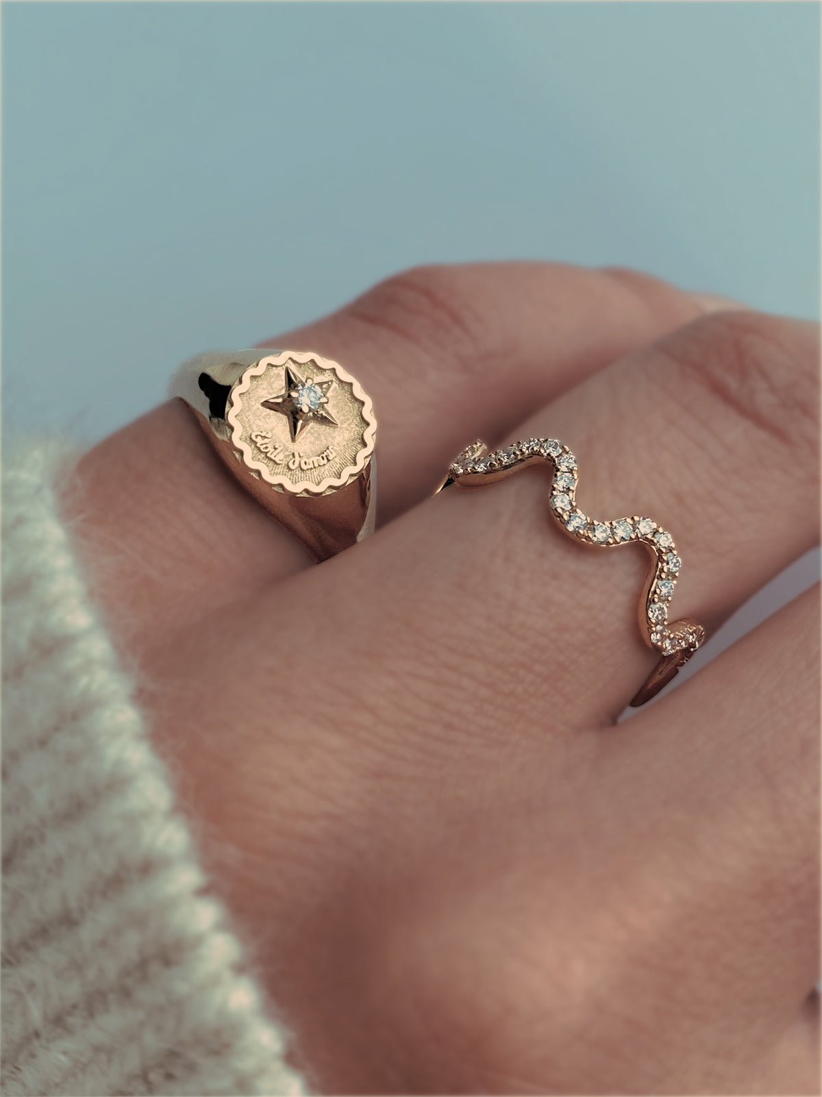 STAR OF LOVE RING- Silver — Sterling Silver, Moissanite