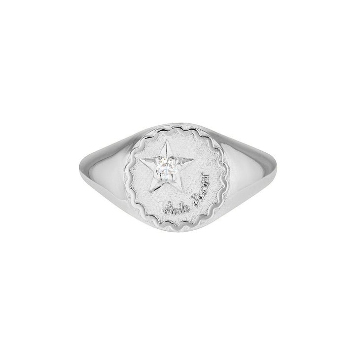 STAR OF LOVE RING- Silver — Sterling Silver, Moissanite