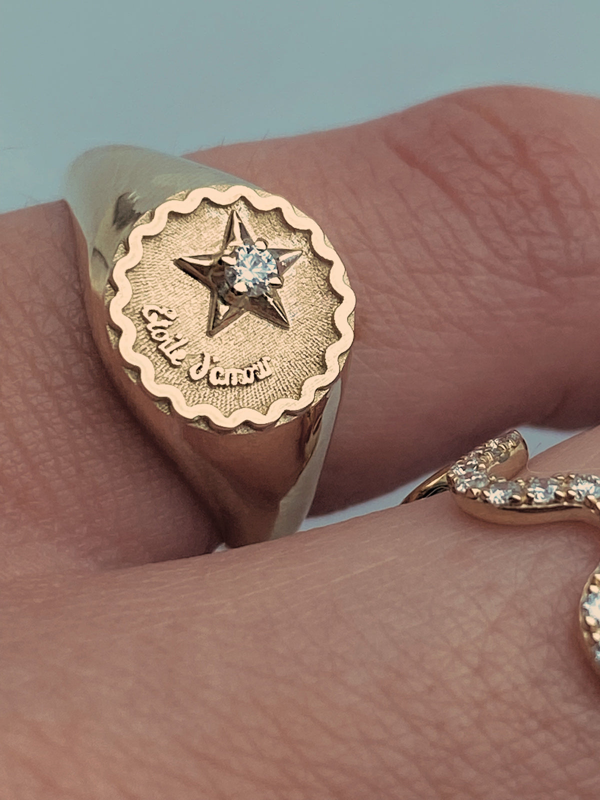 STAR OF LOVE RING- Silver — Sterling Silver, Moissanite