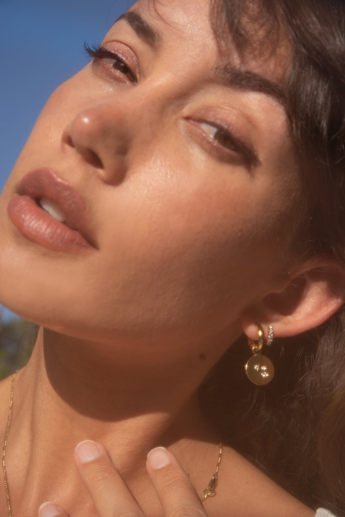 CHER HUGGIE HOOPS — White Gold / Yellow Gold / Sterling Silver, Diamond / Sapphire
