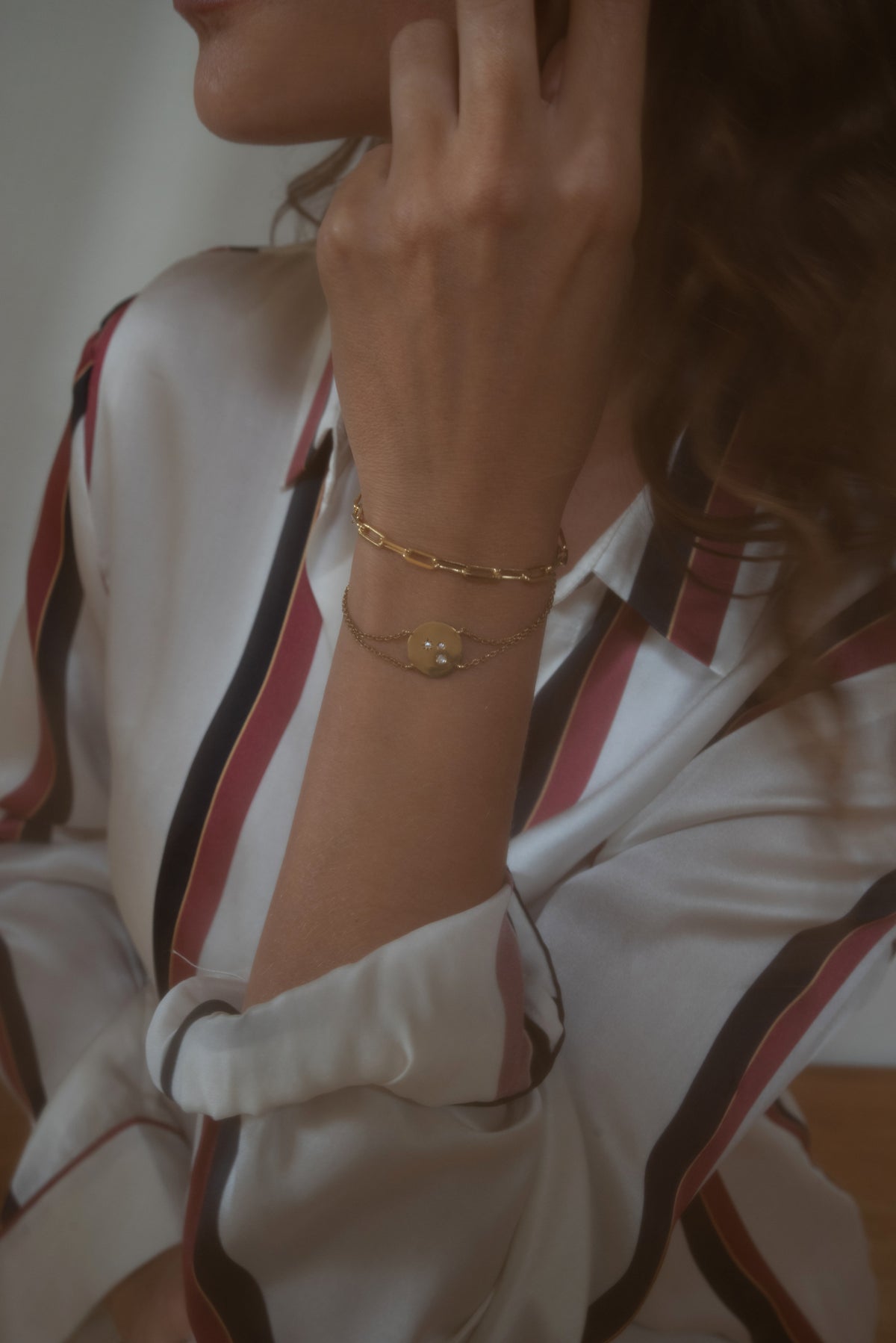 STEVIE BRACELET — White Gold / Yellow Gold / Gold Plated / Sterling Silver, Diamond / Sapphire