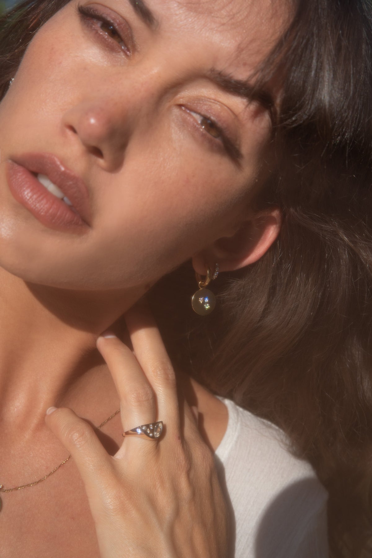 STEVIE HOOP - Silver — Sterling Silver, Sapphire