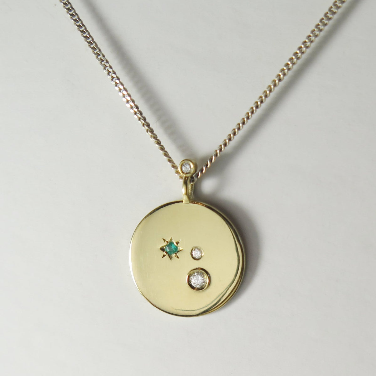 STEVIE PENDANT- Silver — Sterling Silver, Sapphire