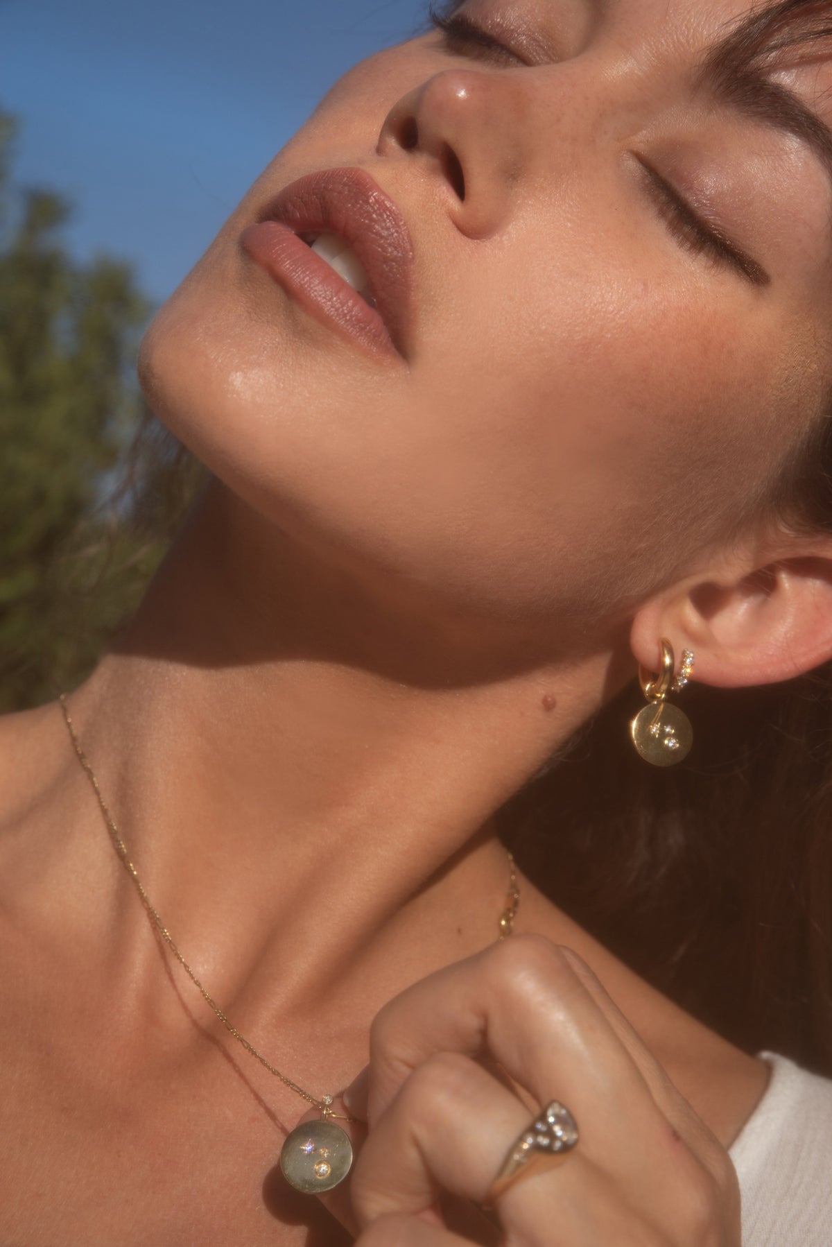 STEVIE PENDANT- Yellow & White Gold — Rose Gold / White Gold / Yellow Gold, Diamond