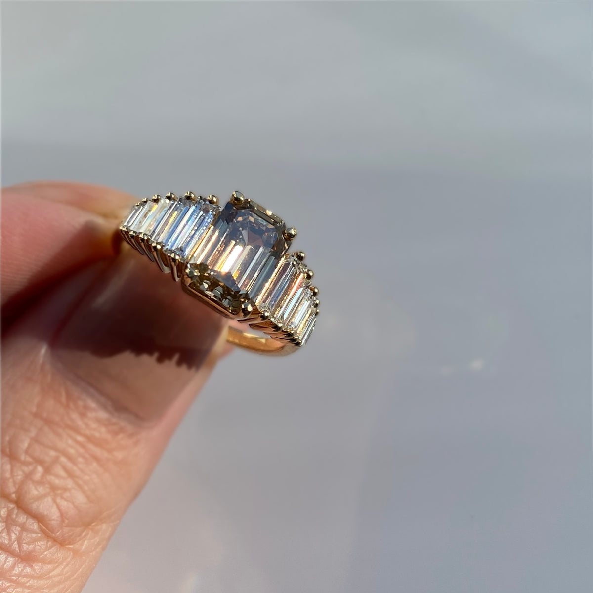 SUMMER ENGAGEMENT RING - Champagne Diamond — White Gold / Yellow Gold, Diamond