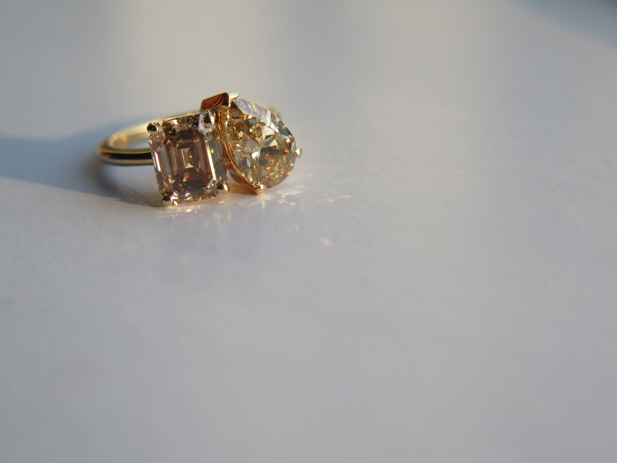 TOI ET MOI RING — Yellow Gold, Diamond / Sapphire / Zircon