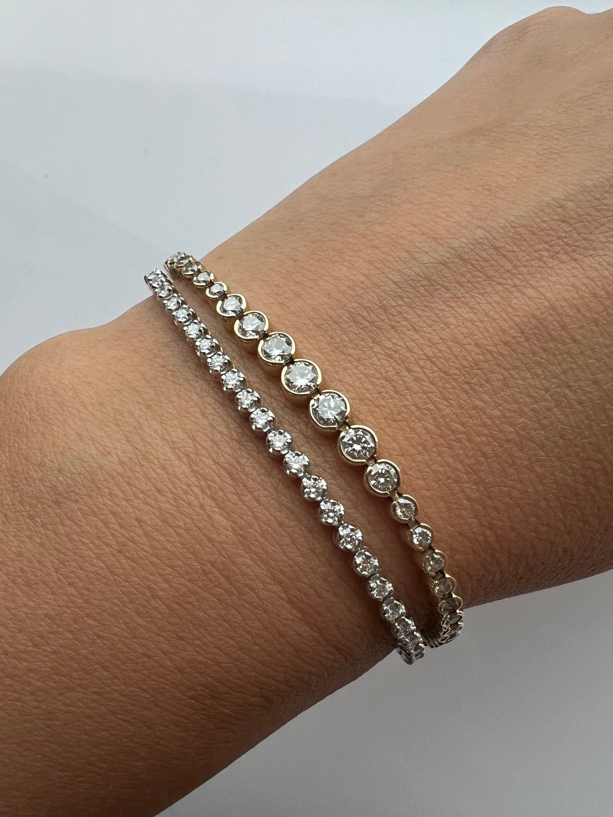 VIPER TENNIS BRACELET - Yellow & White Gold — White Gold / Yellow Gold, Diamond