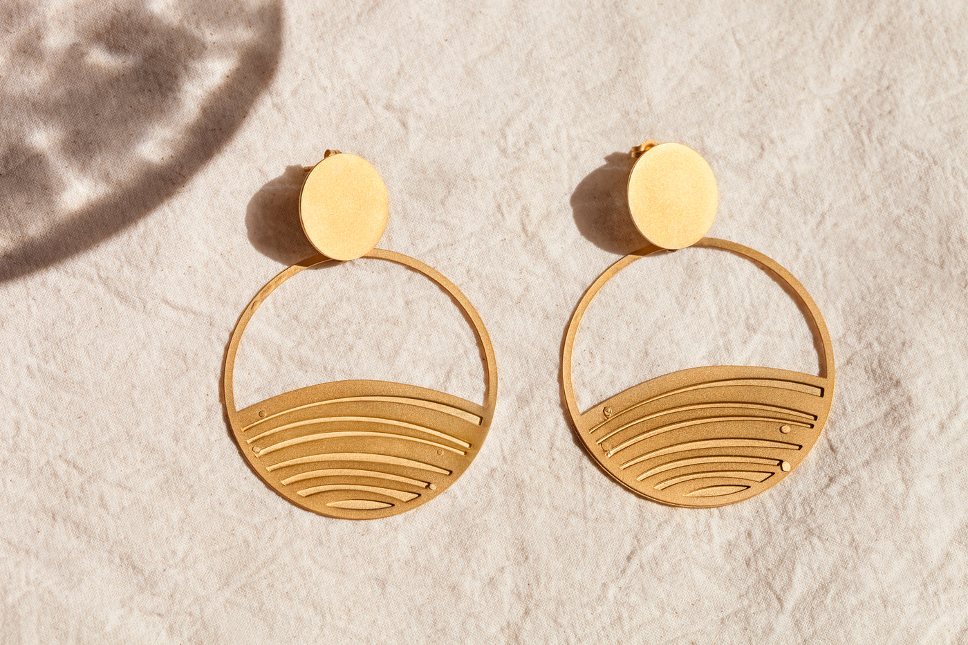 GOLD PALMYRA EARRINGS — Sterling Silver / Stainless Steel