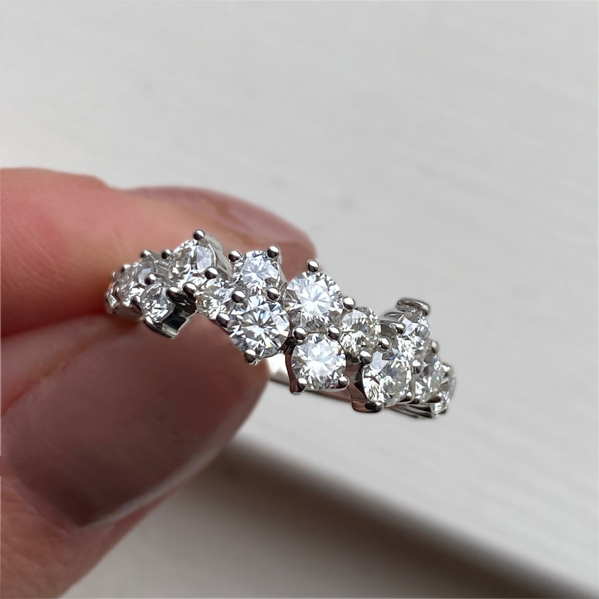 CONSTELLATION RING -MOISSANITE — Sterling Silver, Diamond / Moissanite