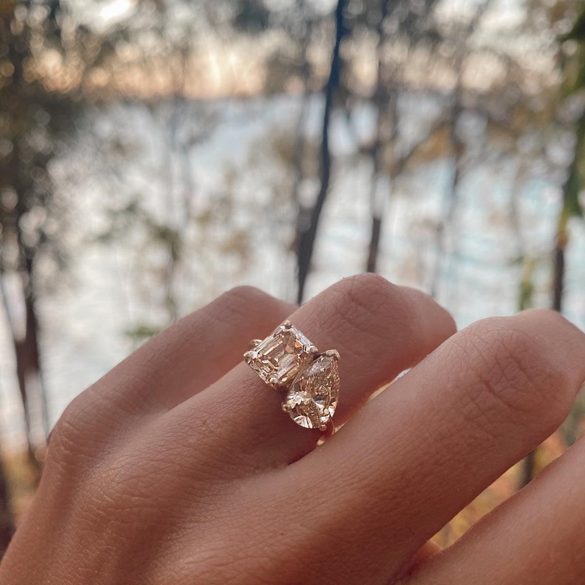 TOI ET MOI RING - ZIRCON — Yellow Gold, Diamond / Sapphire / Zircon