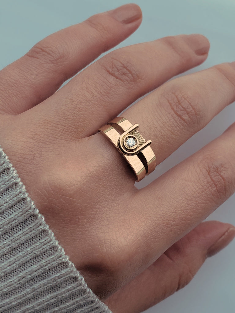 Open Signet Ring ZIGGY OPEN SIGNET RING- Silver– White November